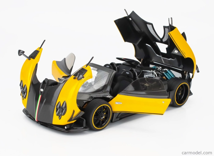 Almost-real Pagani Zonda 5 Cinque Roadster 2009 1:18 Žlutý Černý Uhlík