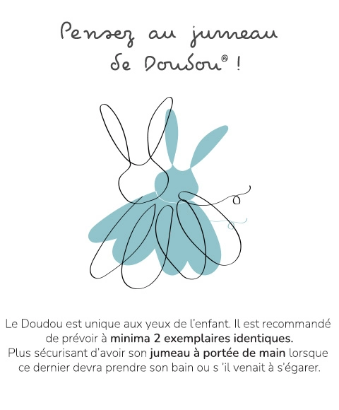 Doudou Dárková sada - plyšový medvídek muchláček s čepičkou - poškozený obal