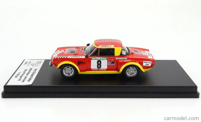 Trofeu Fiat 124 Abarth (night Version) N 8 Rally Portugal 1975 Antonio Borges - Joao Anjos 1:43 Červená Žlutá