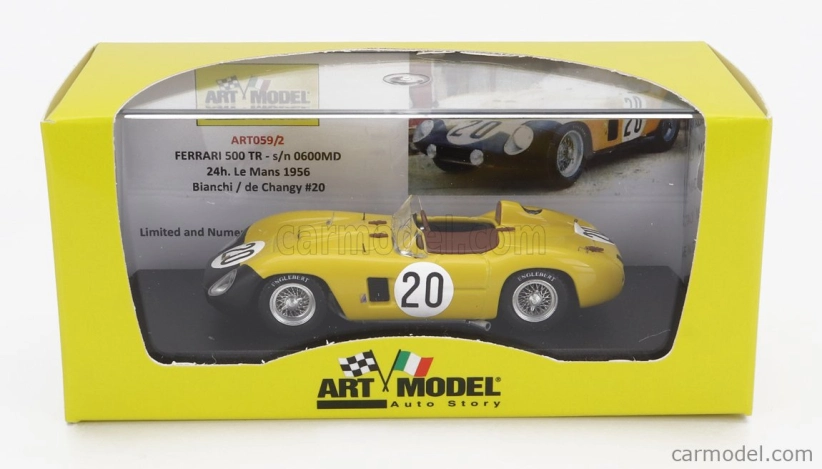 Art-model Ferrari 500tr Spider Team Equipe Natione Belge N 20 1:43, žlutá