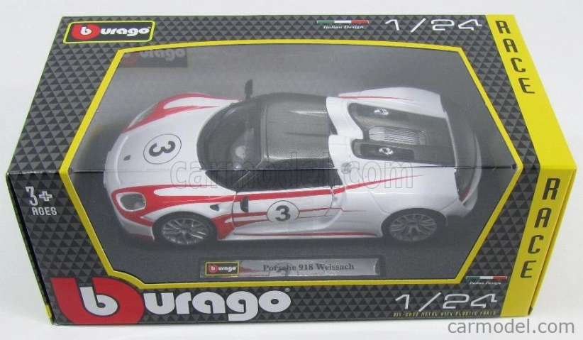 Bburago Porsche 918 Weissach 1:24 bílá