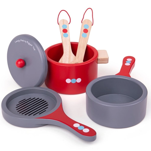 Bigjigs Toys Drevená súprava misiek s bodkami poškodený obal