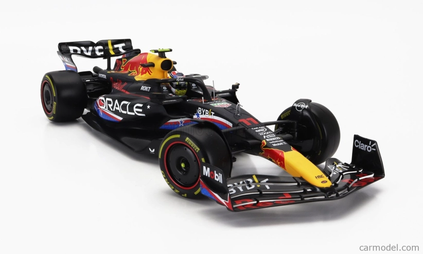 Bburago Red bull F1 Rb19 Team Oracle Red Bull Racing N 11 4th Austin Usa Gp 2023 Sergio Perez 1:18 Matt Blue