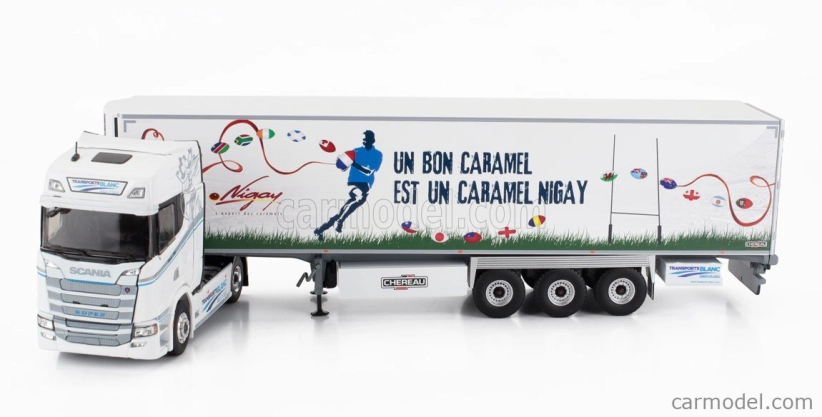 Eligor Scania S500 Semi Frigo Truck Cassonato Chereau Transports Blanc Nigay Rugby 2024 1:43 Bílá