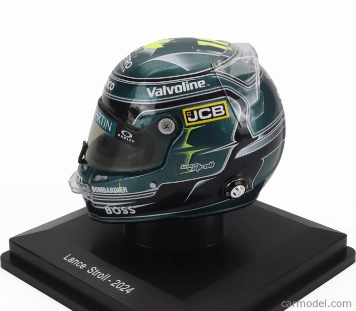 Spark-model Bell helmet Casco Helmet F1 Lance Stroll Team Aston Martin Aramco Cognizant N 18 Season 2024 1:5 Zelená
