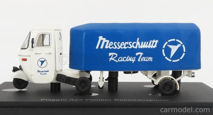 Autocult Piaggio Ape Pentaro Renntransporter Messerschmitt 1948 1:43 Biela modrá