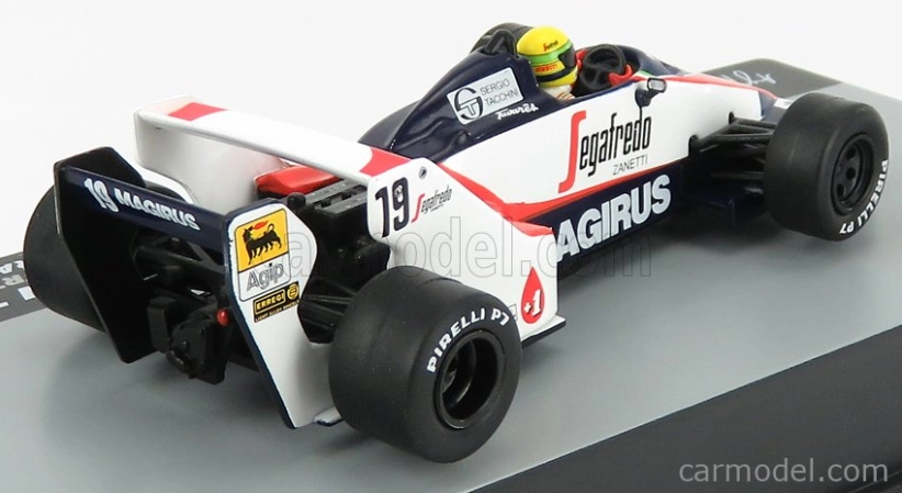 Edicola Toleman F1 Tg183b N 19 Brazilian Gp 1984 Ayrton Senna 1:43 Biela červená čierna