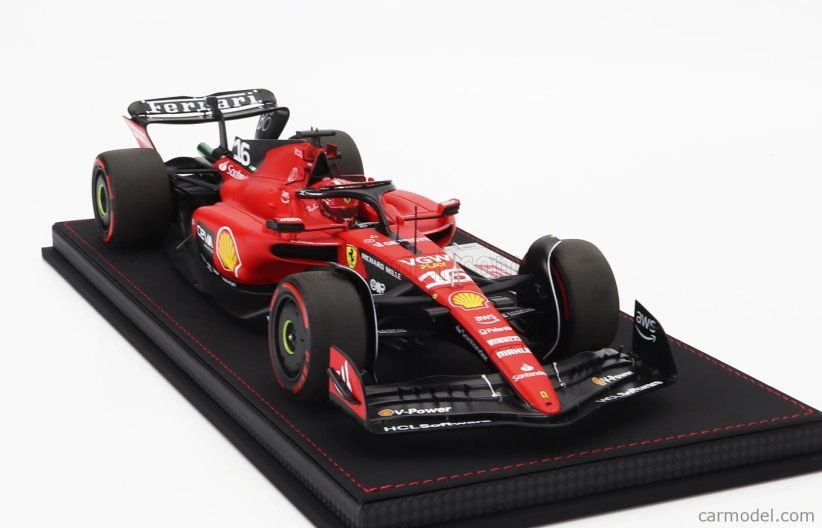Bbr-models Ferrari F1 Sf-23 Team Scuderia Ferrari N 16 3rd Belgium Spa Gp 2023 Charles Leclerc - Con Vetrina - With Showcase 1:18 Červená Černá