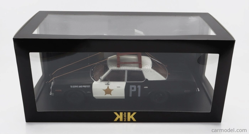 Dodge Monaco Bluesmobile 1974 v mierke kk - Look-a-like - S klaksónom na streche 1:18 Black White