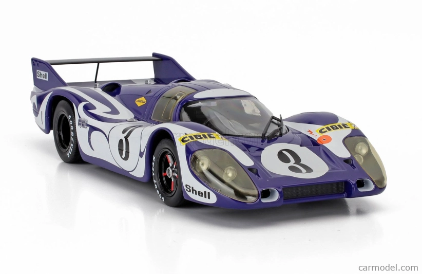 Werk83 Porsche 917 Long Tail Hippie Practise Version N 3 24h Lemans 1970 Gerard Larrousse - Willi Kauhsen 1:18 Fialová Bílá