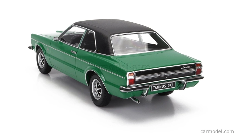 Kk-scale Ford england Taunus Gxl s vinylovou strechou 1971 1:18 zelená matná čierna