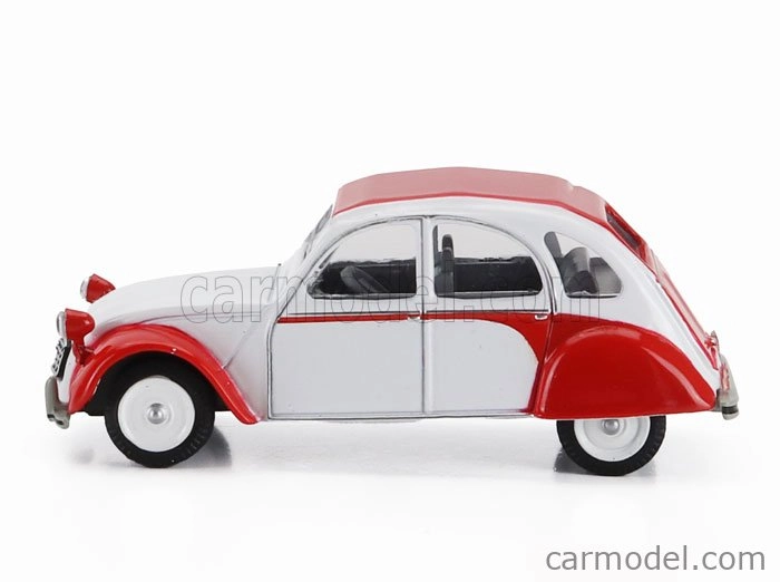 Schuco Citroen 2cv 1976 1:64 bielo-červená
