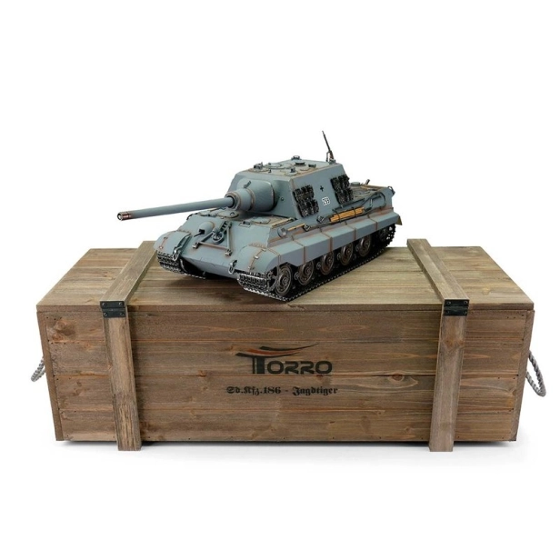 TORRO tank PRO 1/16 RC Jagdtiger šedý - infra - Poškozený