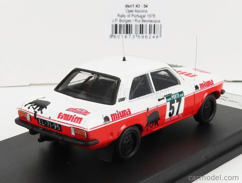 Trofeu Opel Ascona (night Version) N 57 Rally Portugal 1978 J.p.borges - R.bevilacqua 1:43 Červená Bílá