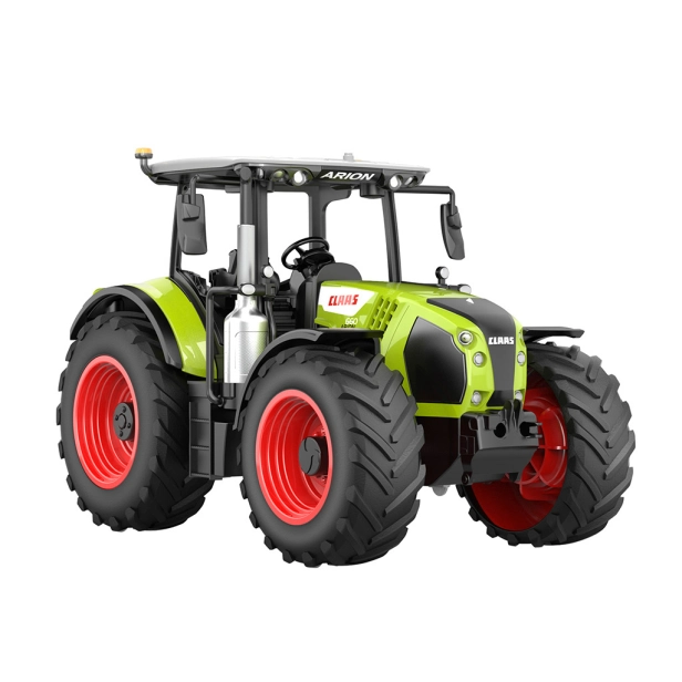 RC traktor Claas Arion 660 s prívesom pre zvieratá 1:24