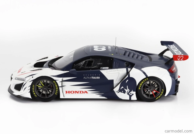 Truescale Honda Nsx Gt3 Evo Team Alpha Tauri N 0 Red Bull Formula Nurburgring 2023 Yuki Tsunoda 1:18 bielo modrá