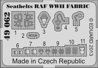 Ed49062 Lept - Bezpečnostné pásy RAF z druhej svetovej vojny FABRIC