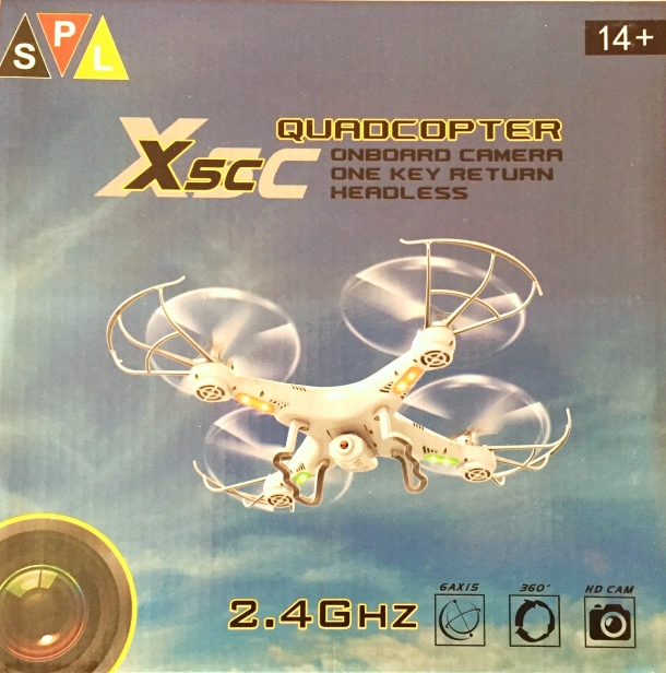RC dron Syma X5C-1 v ALU kufri, biela