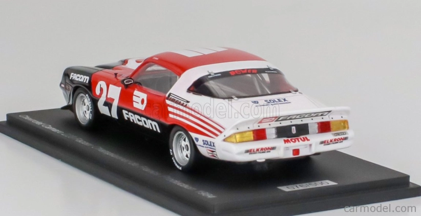 Spark-model Chevrolet Camaro Z28 N 27 National France Champion 1985 Jean Pierre Jarrier 1:43 Červená Černá Bílá