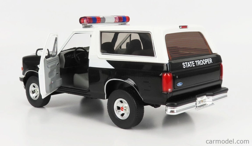Greenlight Ford usa Bronco Oklahoma Highway Patrol Police 1996 1:18 Černá Bílá