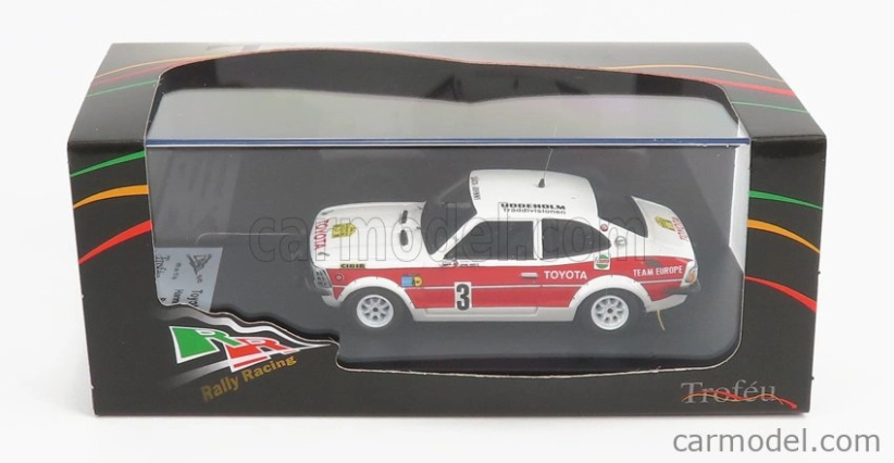 Trofeu Toyota Corolla N 3 Rally Sweden 1971 H.mikkola - A.hertz 1:43 Bílá Červená