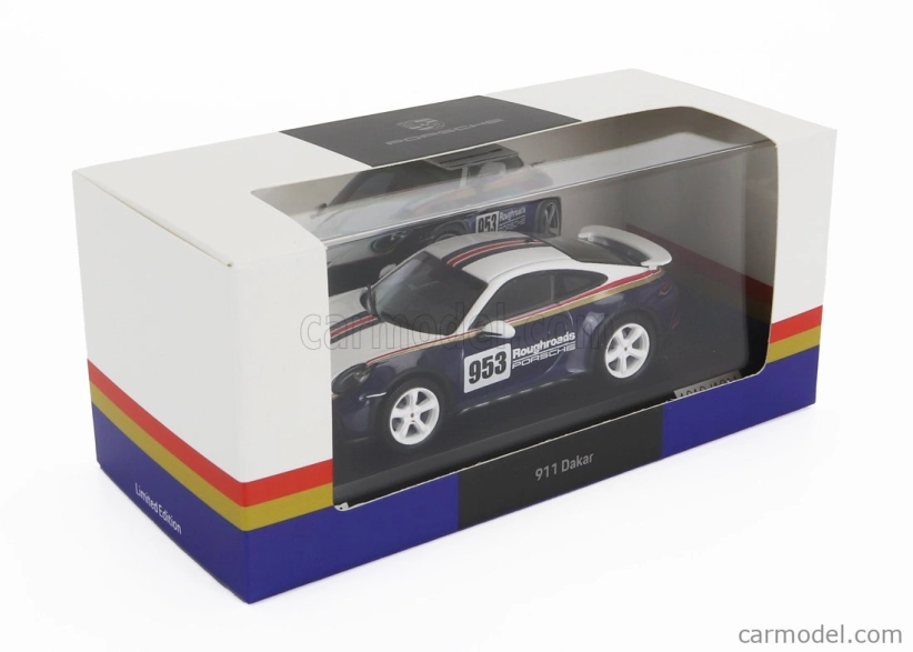 Spark-model Porsche 911 992 N 953 Rally Dakar Roughroads Design Paket Coupe 2023 1:43 Bílá Modrá