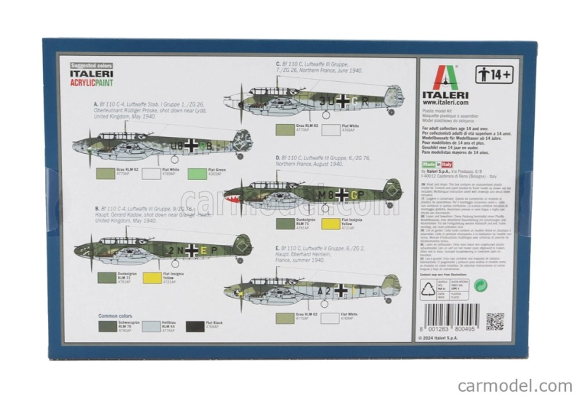 Italeri Messerschmitt Bf 110c Zerstorer Vojenské lietadlo 1941 1:72 /
