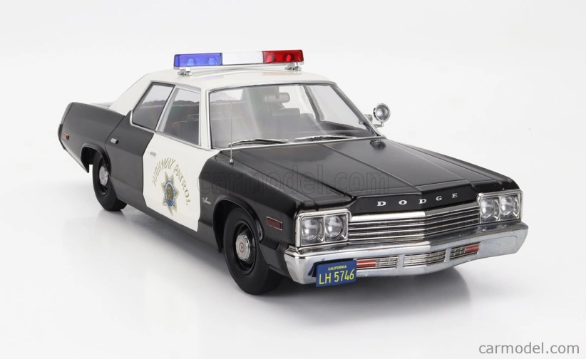 Dodge Monaco California Highway Patrol 1974 1:18 čierna biela