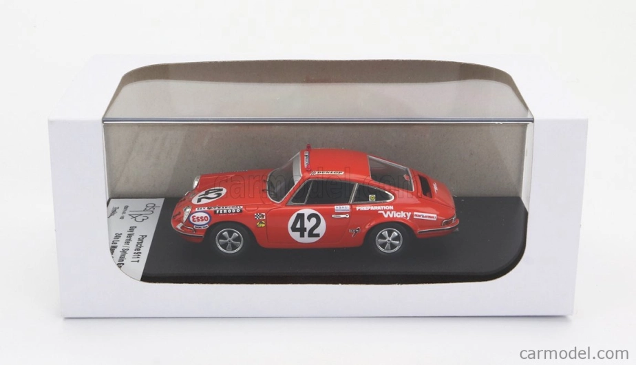 Trofeu Porsche 911t Coupe Team Wicky Racing N 42 24h Le Mans 1970 Guy Verrier - Sylvain Garant 1:43 Orange
