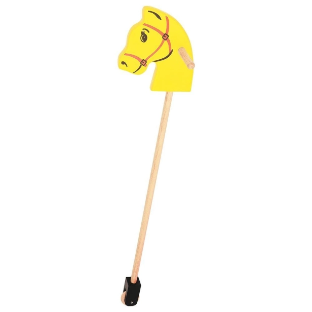 Bigjigs Toys Koníček na tyči žlutý - poškozený obal