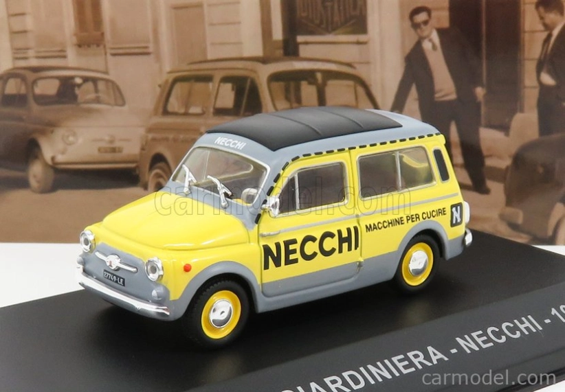 Edicola Fiat 500 Giardiniera - Necchi 1960 1:43 Žlutá Šedá