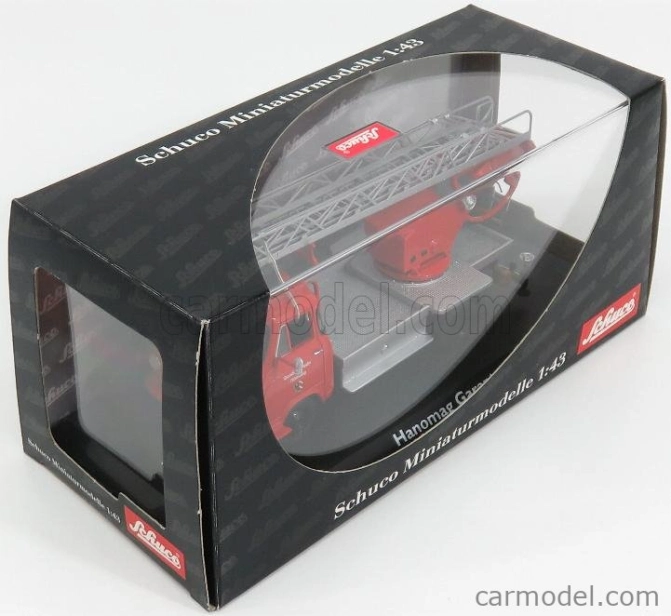 Schuco Hanomag Garant Fire Engine With Scala - Fw Drehleiter 1:43 Červená Stříbrná