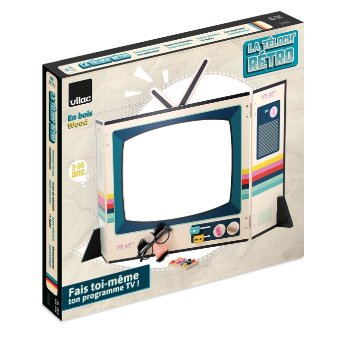 Vilac Dřevěné divadlo Retro televize