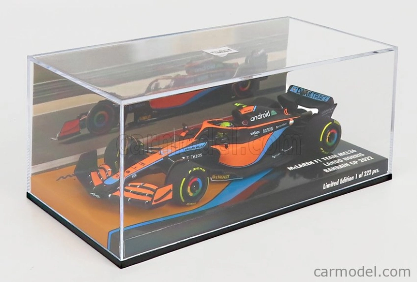 Minichamps Mclaren F1  Mcl36 Team Mclaren N 4 Bahrain Gp 2022 Lando Norris 1:43 Oranžová Světle Modrá