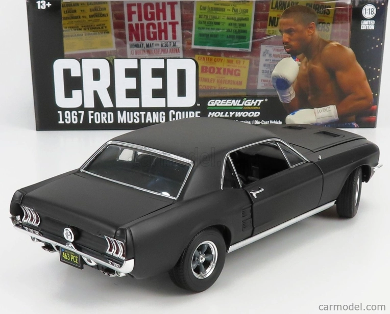 Greenlight Ford usa Mustang Coupe 1967 - Adonis Creed's 1:18 Matt Black