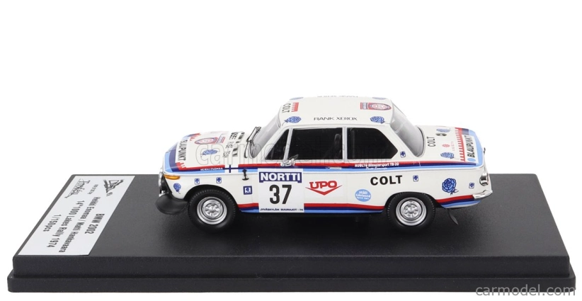 Trofeu BMW 2002 (night Version) N 37 Rally 1000 Lakes 1974 Heikki Enomaa - Matti Hankavaara 1:43 Bílá Modrá Červená