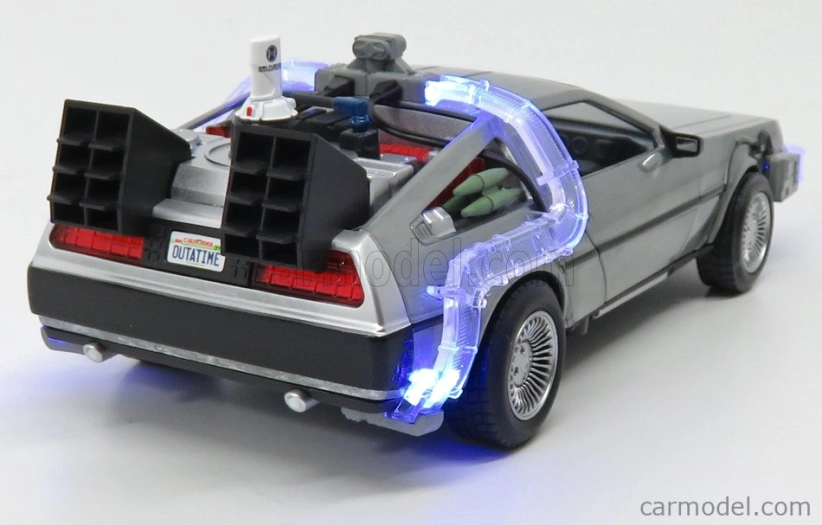 Jada De lorean Time Machine - Back To The Future 2 - Ritorno Al Futuro 2 - With Hoover Mode And Lights 1:24 Silver