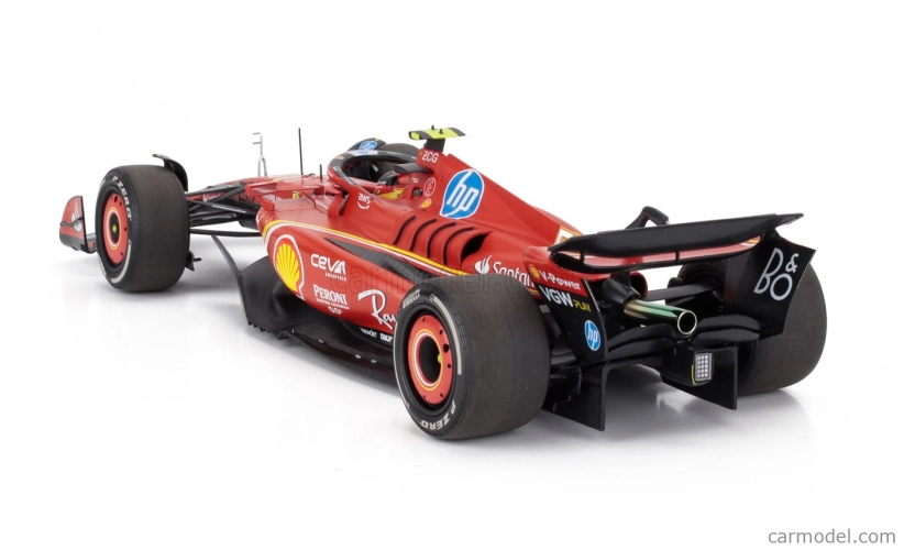 Bbr-models Ferrari F1 Sf-24 Team Scuderia Ferrari N 55 3rd Monaco Gp 2024 Carlos Sainz - Polifoam Packaging 1:18 Červená Černá