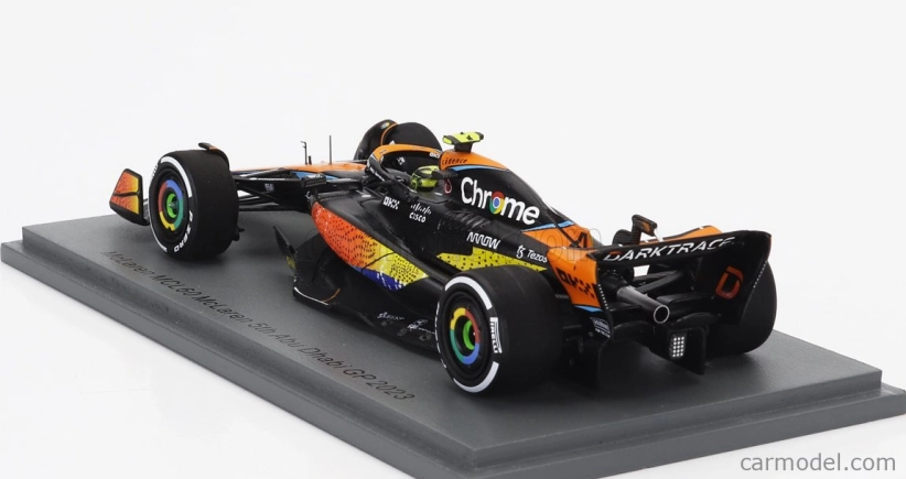 Spark-model Mclaren F1 Mcl60 Team Mclaren N 4 5th Abu Dhabi Gp 2023 Lando Norris 1:43 Orange Blue Black