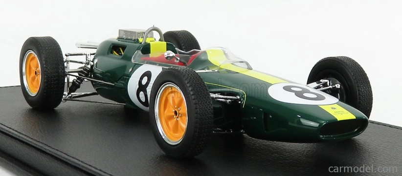 Gp-replicas Lotus F1 Climax 25 N 8 World Champion Winner Italy Gp 1963 Jim Clark - Con Vetrina - With Showcase 1:18 Zelená Žlutá