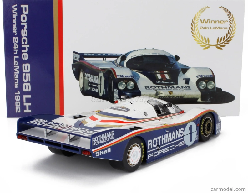 Werk83 Porsche 956lh 2.6l F6 Twin Turbo Team Rothmans Porsche System N 1 Víťaz 24h Le Mans 1982 Jacky Ickx - Derek Bell 1:18 bielo modrá