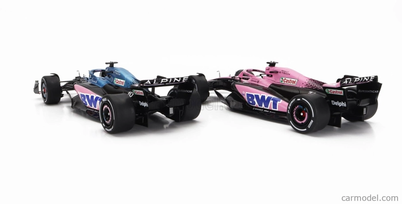 Solido Renault Set 2x F1 A523 Team Bwt Alpine Press Launch Livery N 10 Pierre Gasly - N 31 Esteban Ocon 2023 1:18 Modrá čierna ružová