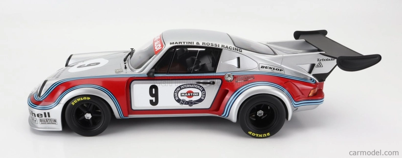 Cmr Porsche 911 930 Carrera Rsr Turbo 2.1l Team Martini & Rossi Racing N 9 2nd 6h Watkins Glen 1974 G.v.lennep - H.muller 1:12 Stříbrná Červená Modrá