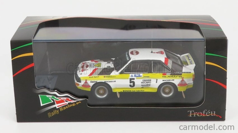 Trofeu Audi Quattro Sport N 5 Rally Sweden 1985 W.rohrl - C.geistdorfer 1:43 Biela Žltá Hnedá