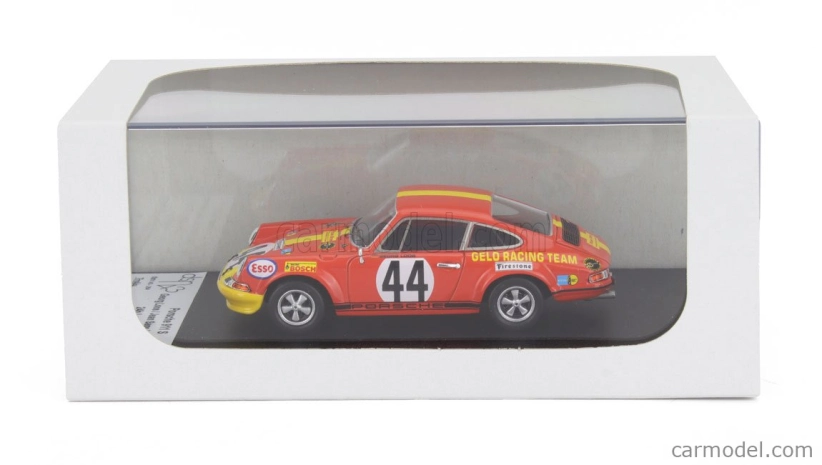 Trofeu Porsche 911s Coupe Team Gelo Racing N 44 24h Le Mans 1972 Georg Loos - Jean Sage - Franz Pesch 1:43 Červená Žlutá