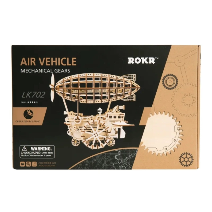 RoboTime 3D drevené mechanické puzzle Fantastická vzducholoď