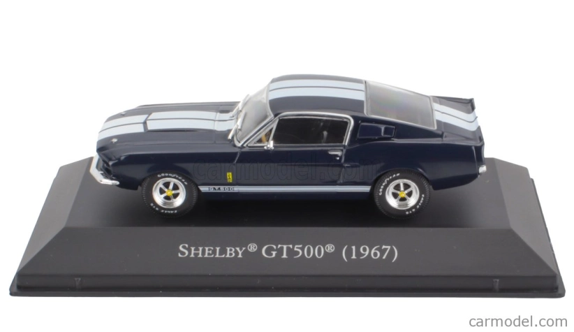 Edicola Ford usa Mustang Shelby Gt500 Coupe 1967 - Con Vetrina - With Showcase 1:43 Modrá Bílá
