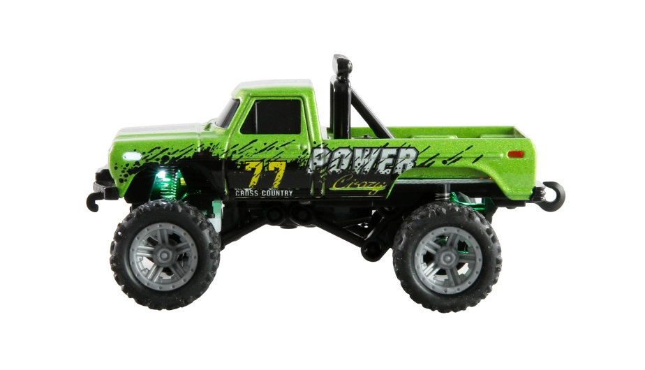 RC Monster Truck kovový 1:64 RTR LED Tempomat 2,4GHz zelený