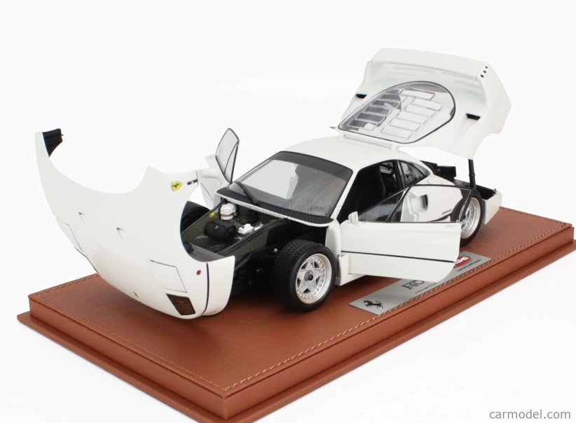 Bbr-models Ferrari F40 1987 - Con Vetrina - With Showcase 1:18 Bianco Avus - Bílá
