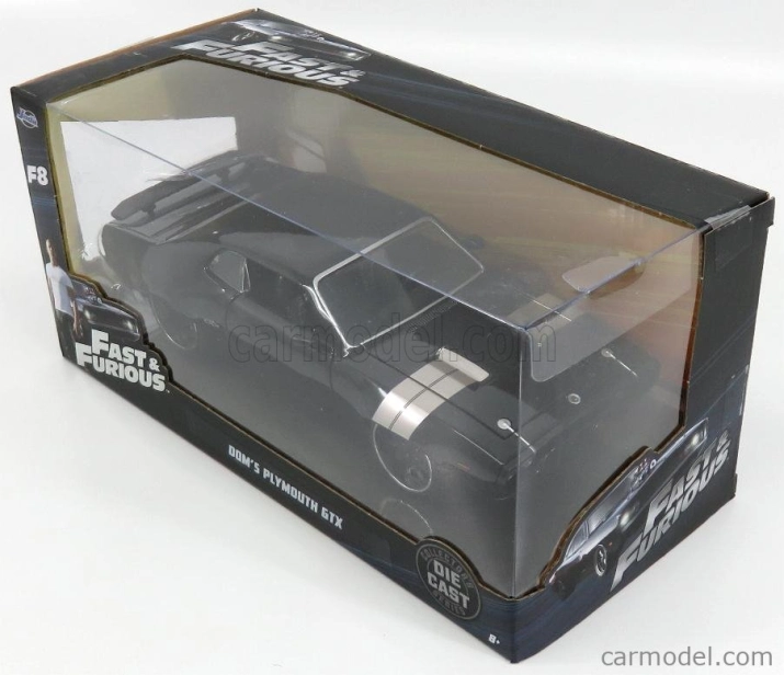 Jada Plymouth Dom's Gtx Coupe 1971 - Fast & Furious 8 2017 1:24 Černá Stříbrná
